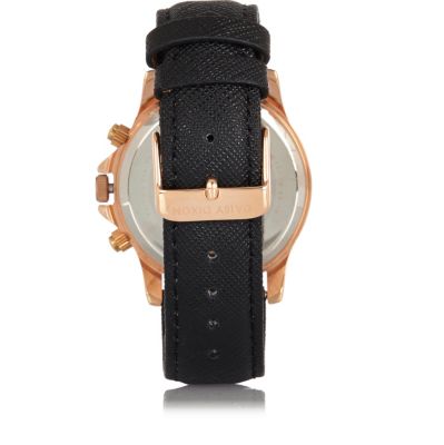 Daisy DIxon black textured strap watch